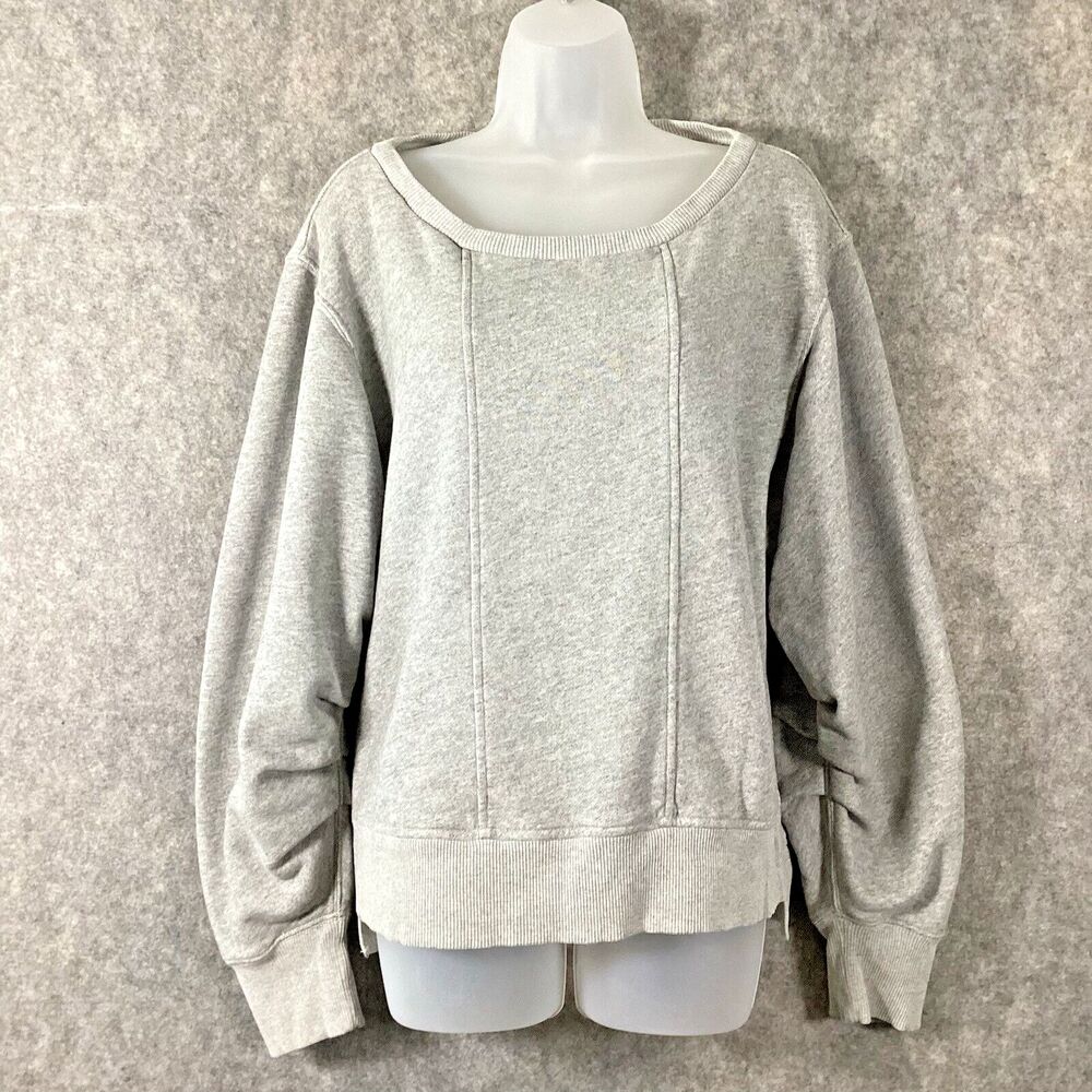 7 For All Mankind Tucked Sleeve Women’s Crewneck Pullover Large Relaxed Boho